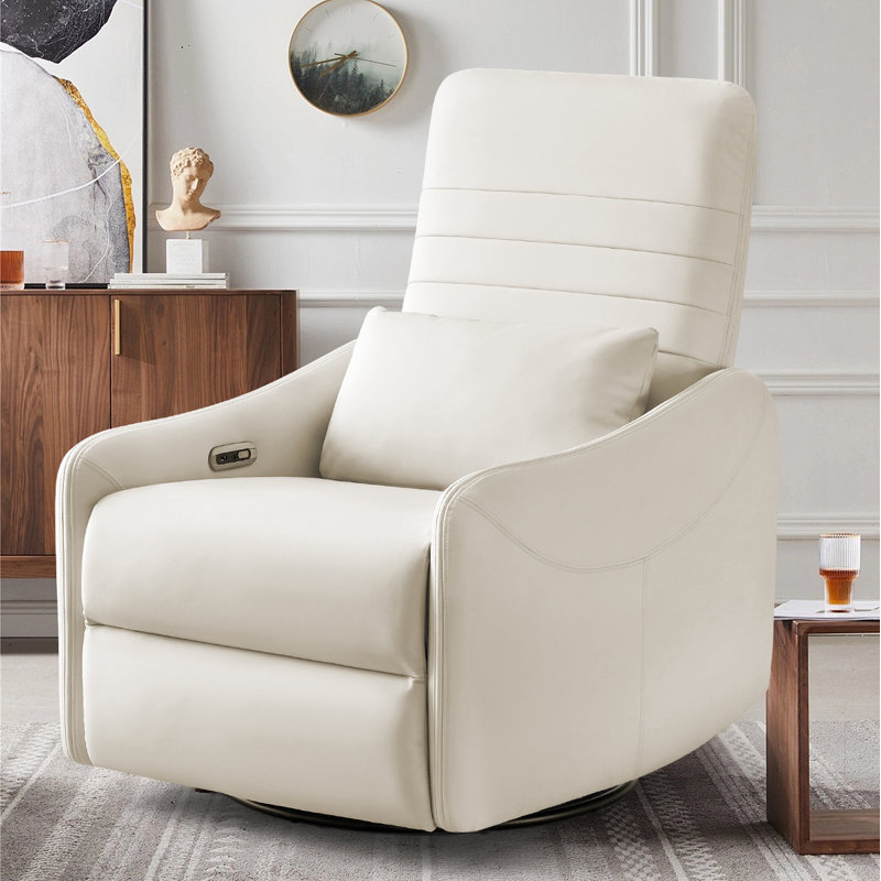Fauteuil inclinable Taeju, Cuir assorti blanc