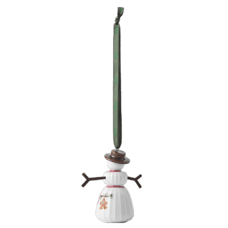 Hammershoi Christmas Snowwoman, Hanging H 3.5" White W. Deco