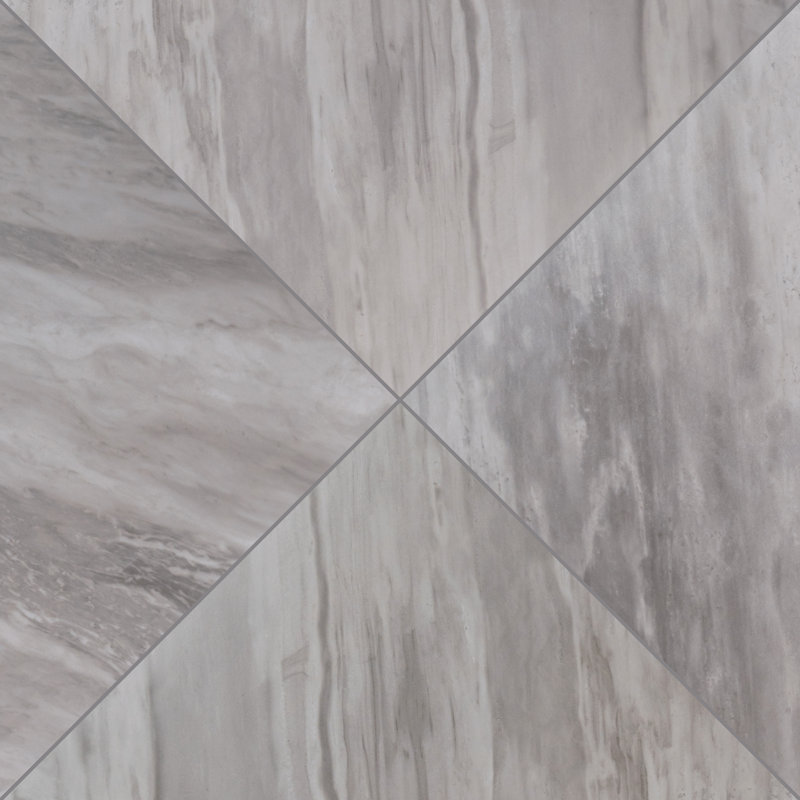 Ardena 24 in. x 24 in. Polished Porcelain Stone Look Floor and Wall Tile, Mist Nero