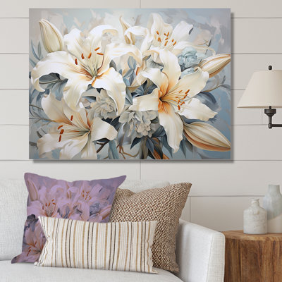 " Beige Lilies Simple Tranquility V "