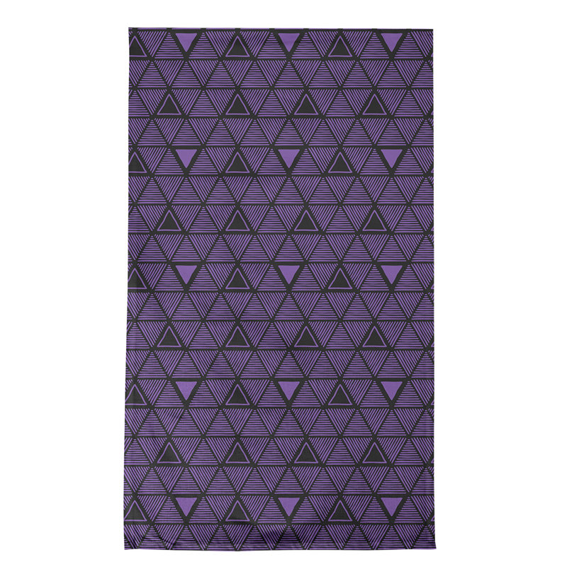 Torchon triangle dessiné à la main, Noir/mauve, Polyester sergé
