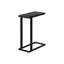 Table de bout en stratifié noir pour chambre à coucher, cadre en métal côté salon moderne,