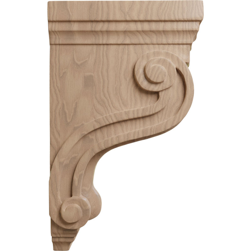 10.5'' H x 3.38'' W x 6.5'' D Wood Bracket / Corbel, Acajou