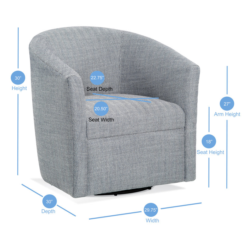 Fauteuil demi-tonneau pivotant au henné Lainey, Red