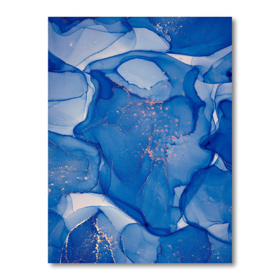 " Blue Ink Clouds I " Painting Print