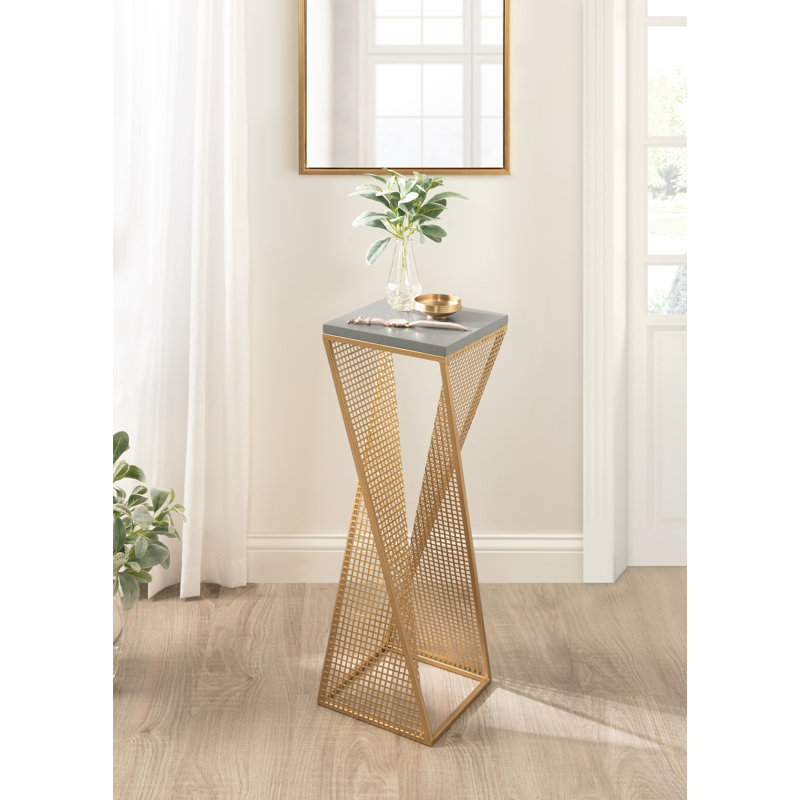 Table de bout Craut, Gris, Or