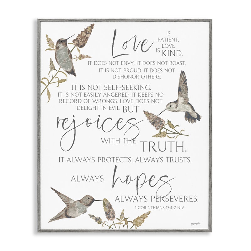 «Love Is patient Inspirational», estampe numérique, conception par Annie Lapoint, Estampe numérique Farmhouse