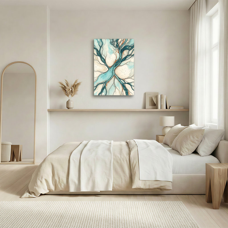 Toile sarcelle et rouille, 18"H x 12"W