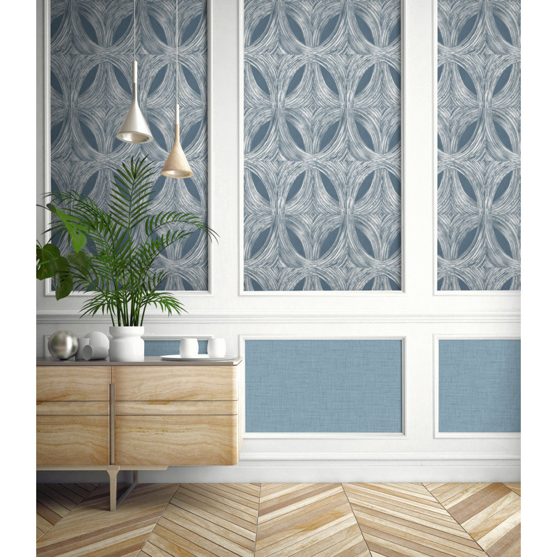 Becerril Abstract Double Roll, Light Blue/Beige
