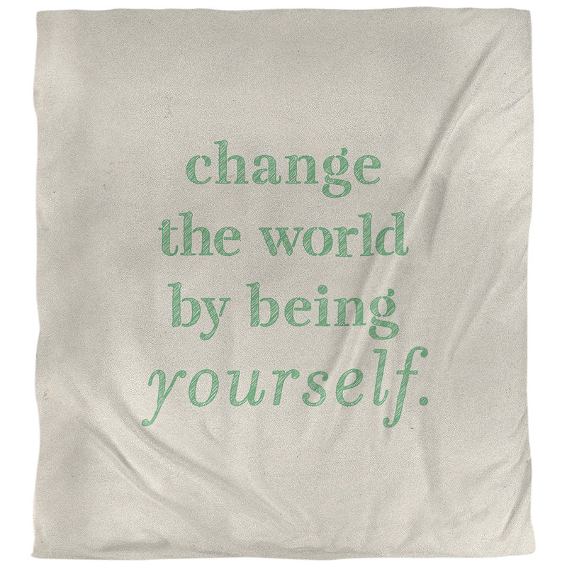 Housse de couette change the world quot, Housse de couette pour très grand lit, Blanc / vert