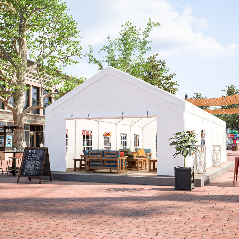 Abri de fête extérieur 16 x 32 pi - Parois latérales imperméables et amovibles et 3 sacs de rangement pour une grande base stable pour la cour, événements