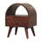 Solid Wood Chestnut Dome Bedside, 1-Drawer, 1 Open-Slot, Brown