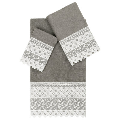 Aiden 3 Piece Turkish Cotton Towel Set -  Linum Home Textiles, EMH96-3C-AIDEN
