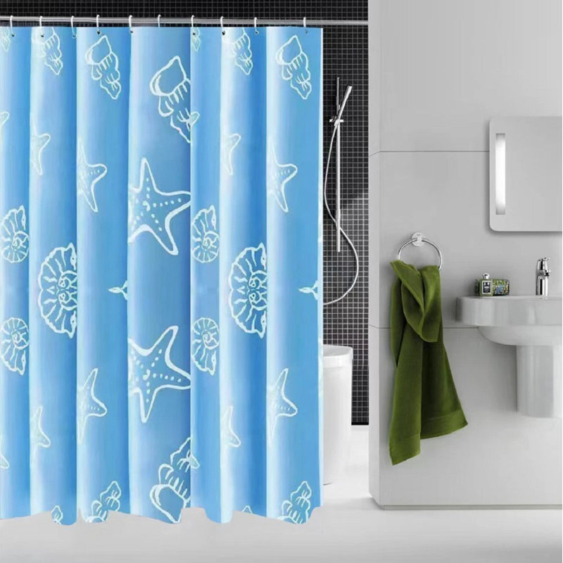 Sheer Single Curtain Panel, Blue Ocean