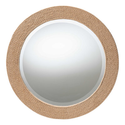 Miroir rond en corde tissée
