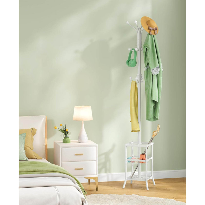 Metal Freestanding 12 - Hook Coat Rack, Gold