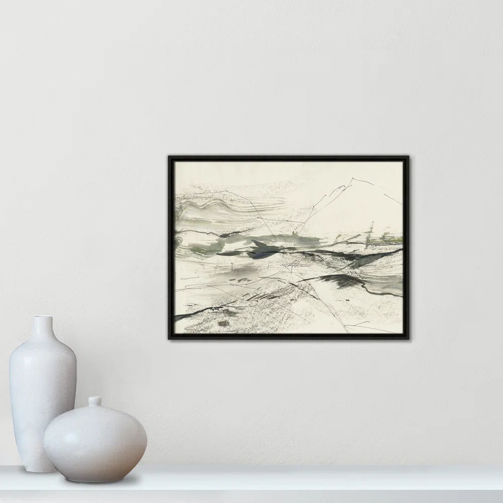 Green Sketches Print by PI Studio, 37.5" H x 49.5" W x 2" D, Espresso Floater Framed, No Mat