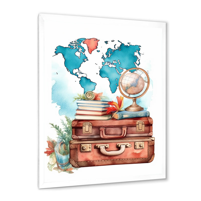 Voyage aventure II sur toile, H 32 po x l 16 po x P 1 po, Cadre simple blanc
