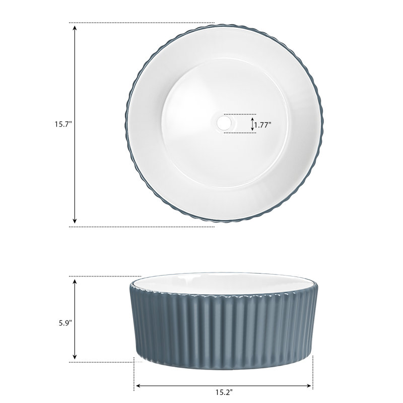 Lavabo vasque rond 15,7 "en porcelaine ELLAI