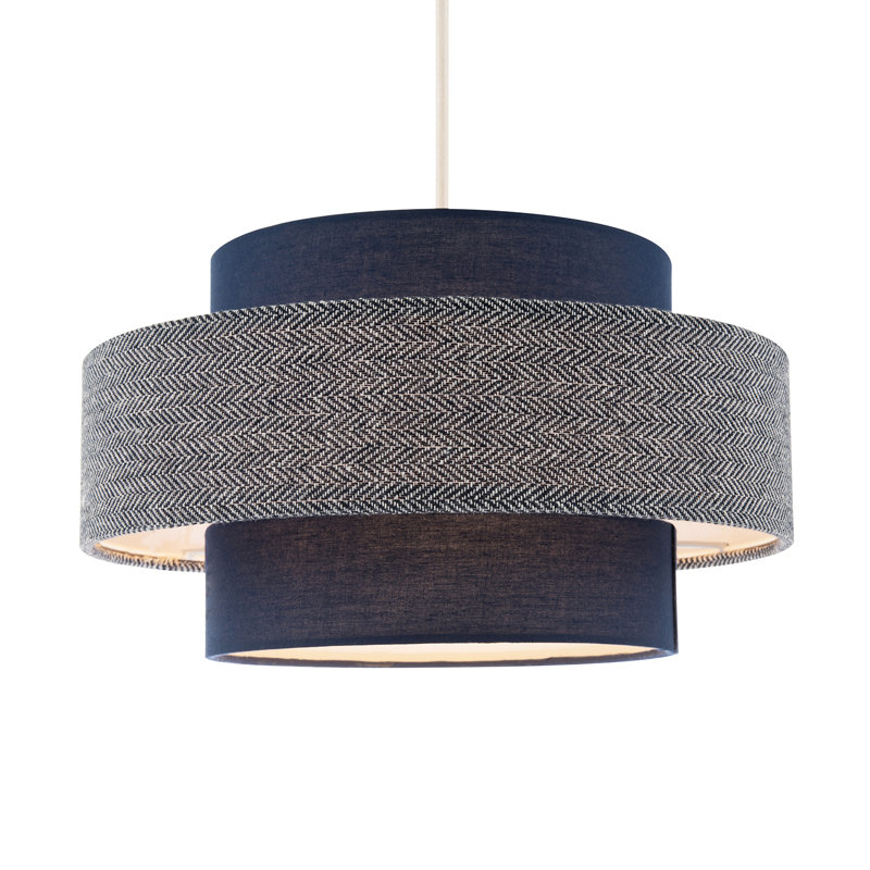 20cm H Fabric Drum Pendant Shade ( No Direct Attachment Method ) in Navy