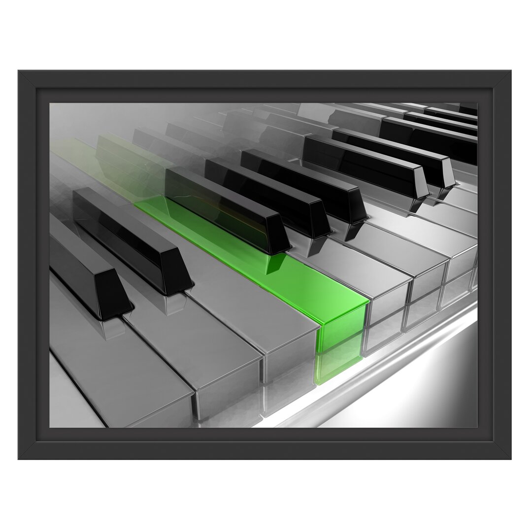 Gerahmtes Wandbild Piano green Klaviertasten