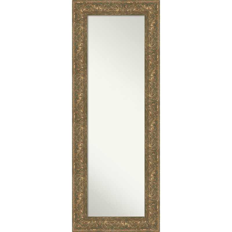 Luxe Non-Beveled Framed Full-Length On the Door Mirror, Bronze Gold