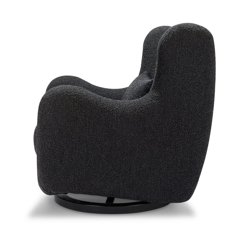 Solstice Swivel Glider in Boucle, Black Boucle