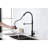 Spring Kitchen Faucet In Matte Black - Stainless Steel, Pull-Out Spray, Rust, Single Hole With Spray , Water Temperature Adjustment