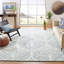 Tapis ivoire / bleu en laine touffeté à la main Ikat-1740070643
