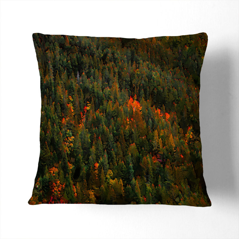 Square Cushion, 55 x 55 cm, Green/Black/Red