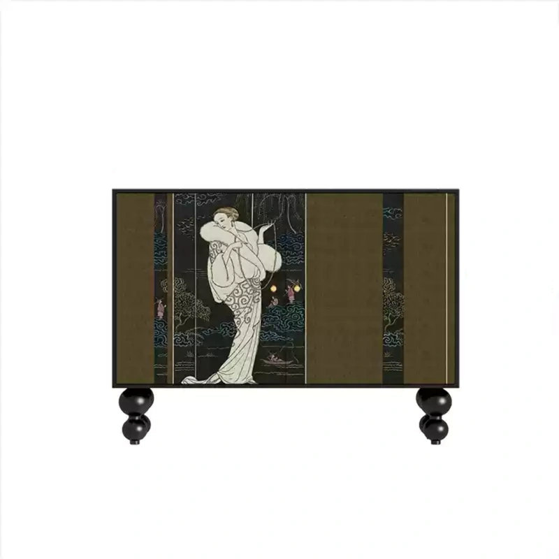 Armoire d'appoint à deux portes de luxe Modern Light, Noir, noir, noir, noir