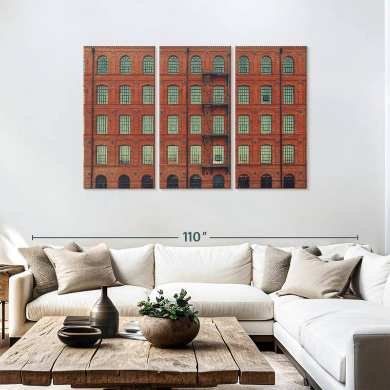 Lilie Red Building, 48" H x 74" W