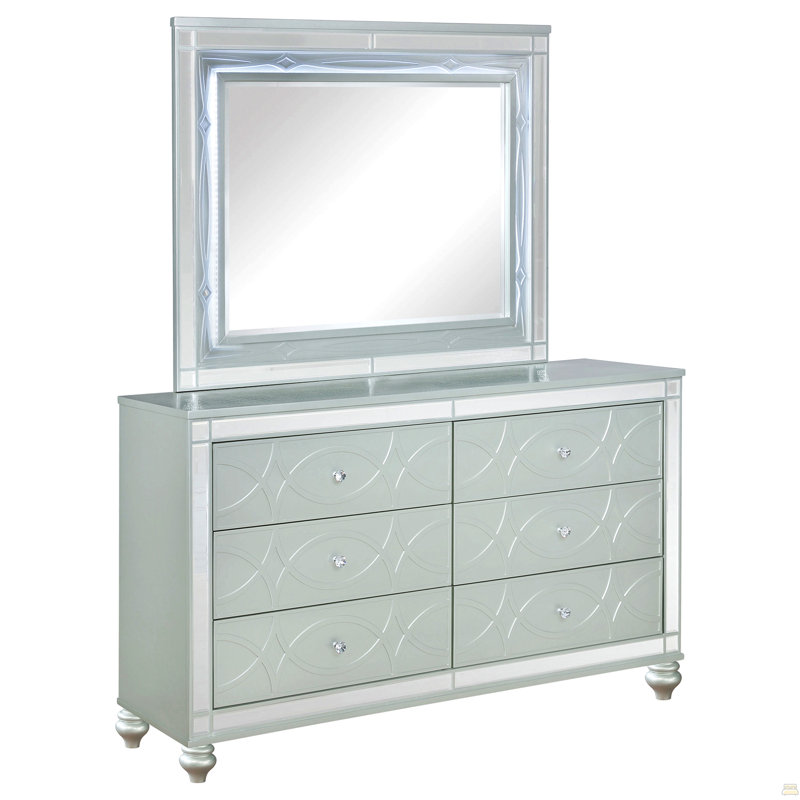 Commode 6 tiroirs avec miroir Arabesque
