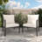 2Pcs Patio Metal Wicker Chairs with Cushions-623058091