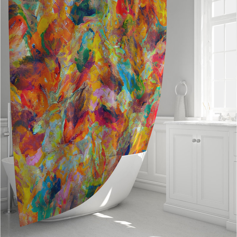 Rideau de douche abstrait Clydine, H 72 po x l 70 po