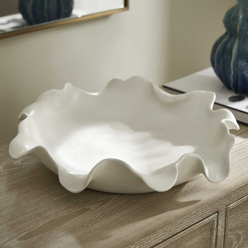 Uttermost Wave Crest White Outdoor Bowl