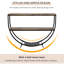 Rustic Industrial Design Demilune Shape Textured Metal Distressed Wood Console Table-114230180
