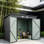 Gray Flat Roof Double Door Tool Shed