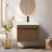 Barham 24" Floating & Wall-Mounted Single Bathroom Vanity In Shadow Walnut With Ceramic Integrated Sink And Countertop