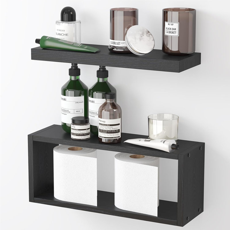 Tablettes flottantes, tablettes de salle de bain rustiques au-dessus de la toilette