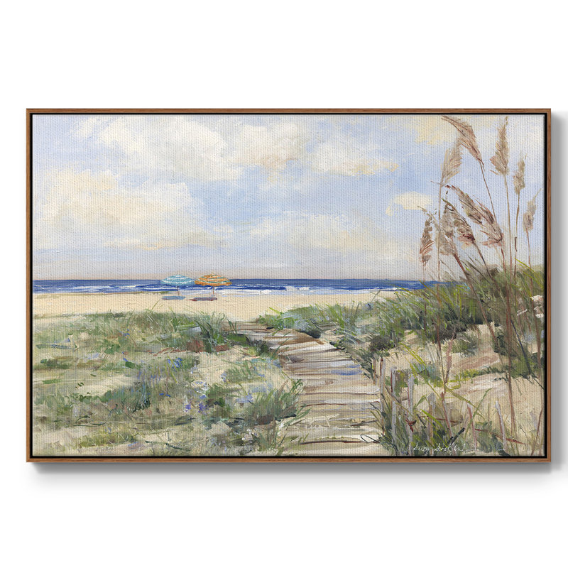 Summer Seas, reproduction d'art sur toile, H 25 po x l 37 po x P 2 po, Cadre noyer