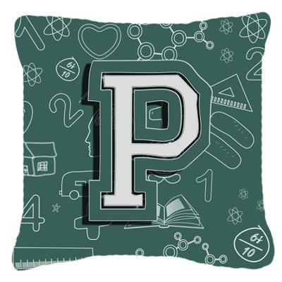 Coussin décoratif intérieur/extérieur au dos initial du monogramme à l’école