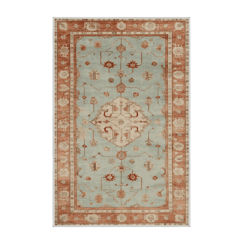 Tapis beige surteint lavable à la machine, Rectangle 2 pi x 3 pi
