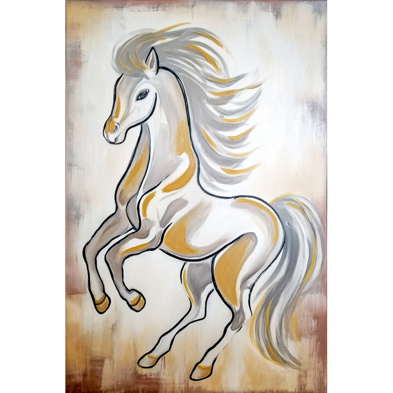 «Golden Mane Two», art mural sur toile tendue, L 16 po x H 24 po x P 1,5 po