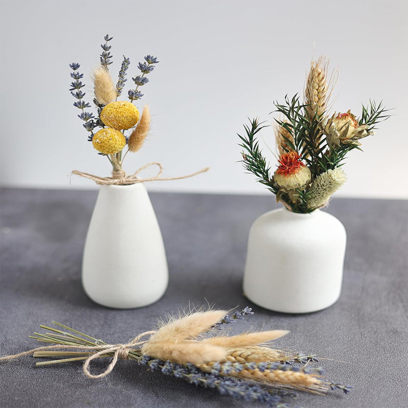 Ensemble de fleurs séchées bricolage, fleurs séchées en vrac pour vase, fleurs séchées avec tiges, roses séchées, mini bouquets de fleurs séchées.