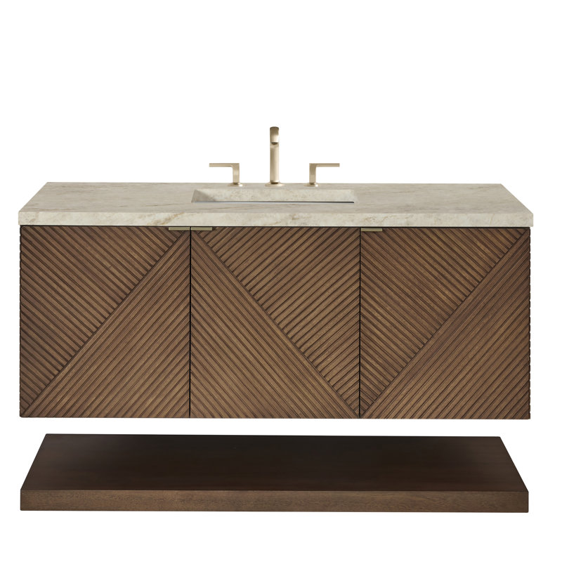 Meuble-lavabo simple 48 po Marcello avec plateau de 3 cm Marcello, 48", Tajnar Eclos, 8 po