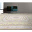 Tapis jaune et ivoire de haute qualité noué à la main