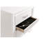 Table de chevet blanche pour chambre à coucher avec 2 tiroirs - poignées en strass, rayures scintillantes Allure 2 po Grace