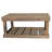 36" Handcrafted Rustic Coffee Table with Floor Shelf – Solid Wood, Dark Walnut Finish