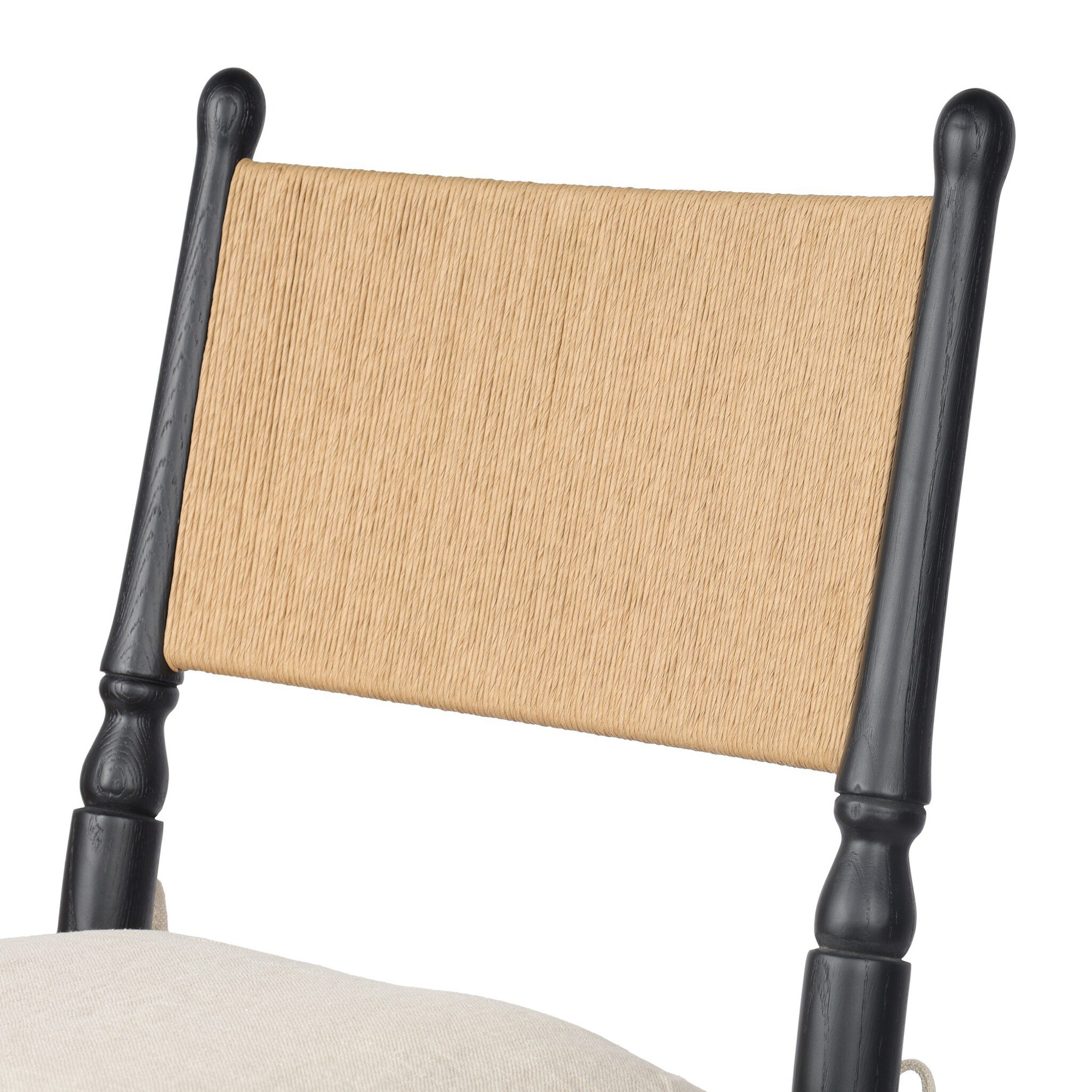 Fayth Stool with Cushion, Bar Stool (29.5” Seat Height)”, Stained Black Ash Frame